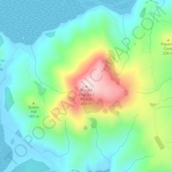 Mount Charles topographic map, elevation, terrain