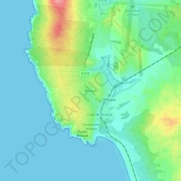 Ritoque topographic map, elevation, terrain