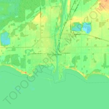 Port Colborne topographic map, elevation, terrain