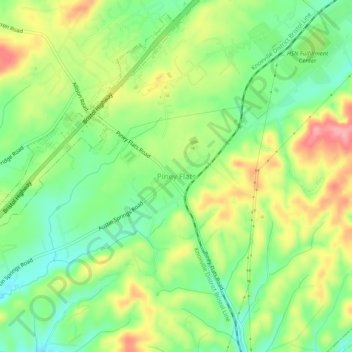 Piney Flats topographic map, elevation, terrain