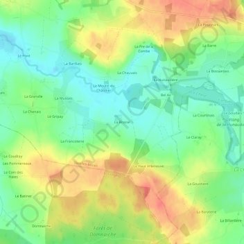 La Brosse topographic map, elevation, terrain