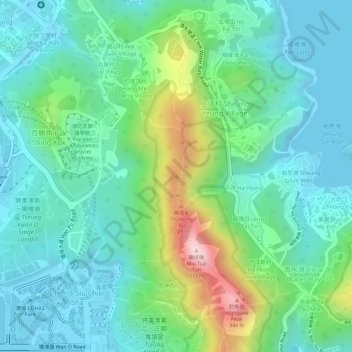 Ha Yeung Shan topographic map, elevation, terrain