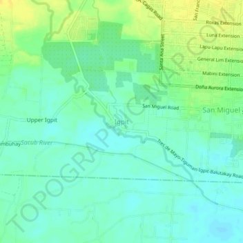Igpit topographic map, elevation, terrain