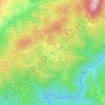 Seirós topographic map, elevation, terrain