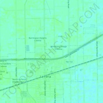 Valle Verde Colonia topographic map, elevation, terrain