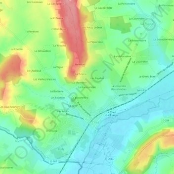 La Barassinière topographic map, elevation, terrain