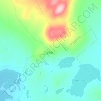 Abborrberg topographic map, elevation, terrain