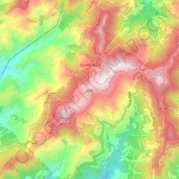 Murree topographic map, elevation, terrain