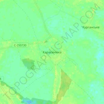 Karasynivka topographic map, elevation, terrain