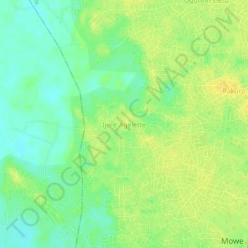 Ijere-Agelette topographic map, elevation, terrain