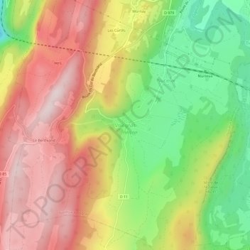 Volognat topographic map, elevation, terrain