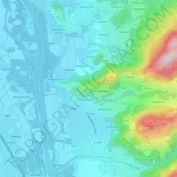 Vordersteinberg topographic map, elevation, terrain