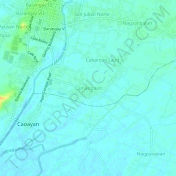 Camangaan topographic map, elevation, terrain