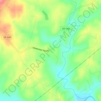 Viewtown topographic map, elevation, terrain