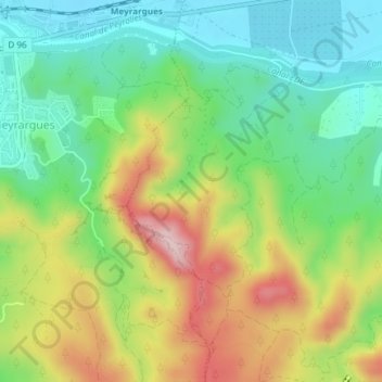 Bareme topographic map, elevation, terrain