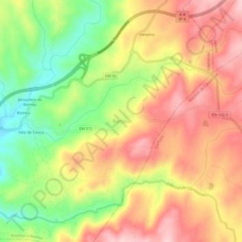 Romeu topographic map, elevation, terrain