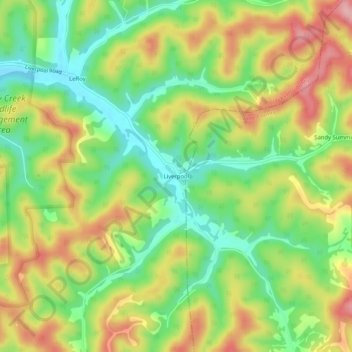 Liverpool topographic map, elevation, terrain