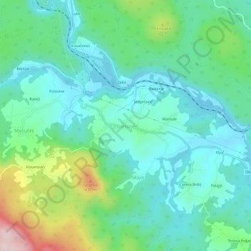 Gomirje topographic map, elevation, terrain