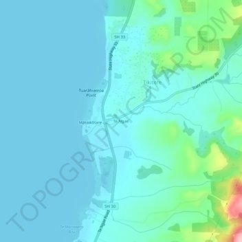Te Ngae topographic map, elevation, terrain