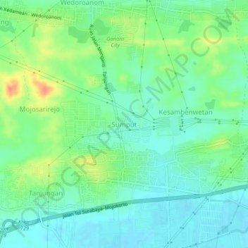 Sumput topographic map, elevation, terrain