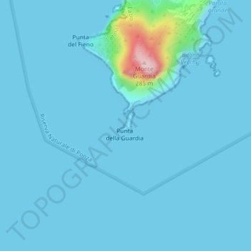 Faro della Guardia topographic map, elevation, terrain