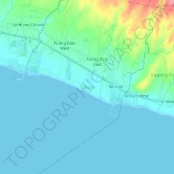 Talisay topographic map, elevation, terrain