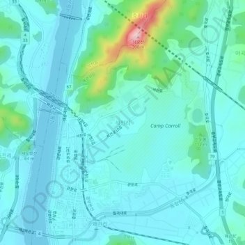 Seokjeon-ri topographic map, elevation, terrain