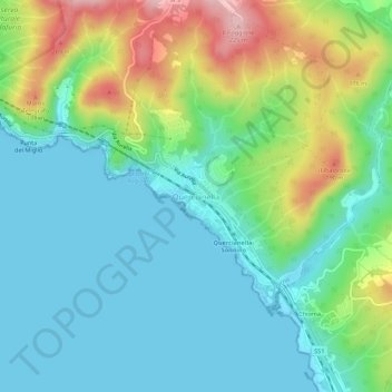 Quercianella topographic map, elevation, terrain
