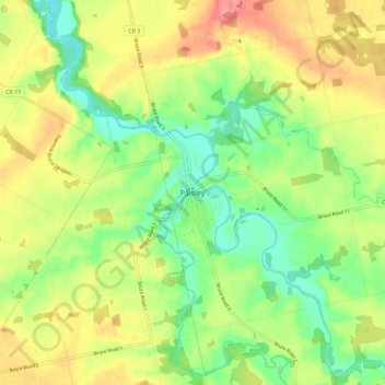 Paisley topographic map, elevation, terrain