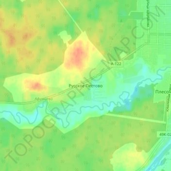 Русское Пестово topographic map, elevation, terrain
