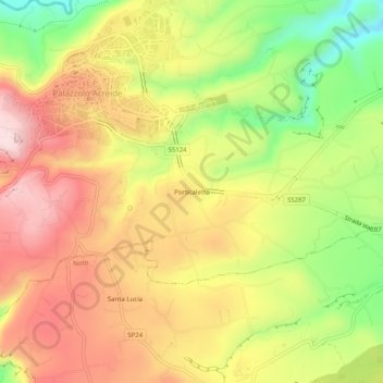 Porticaletto topographic map, elevation, terrain