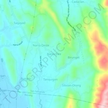 Narra Este topographic map, elevation, terrain
