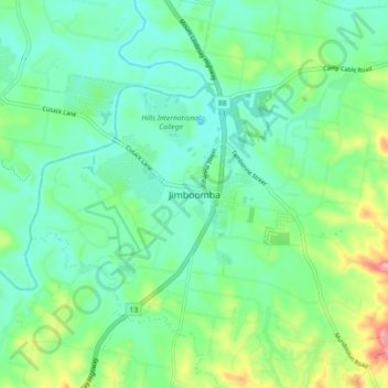Jimboomba topographic map, elevation, terrain