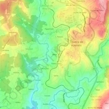 Relva topographic map, elevation, terrain