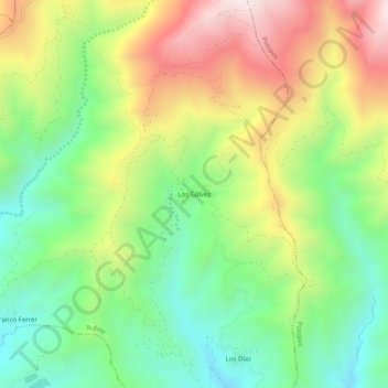 Los Gálvez topographic map, elevation, terrain