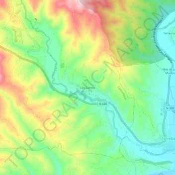 Los Santos topographic map, elevation, terrain