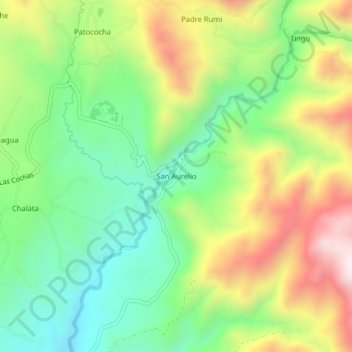 San Aurelio topographic map, elevation, terrain