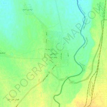Sarakhs topographic map, elevation, terrain