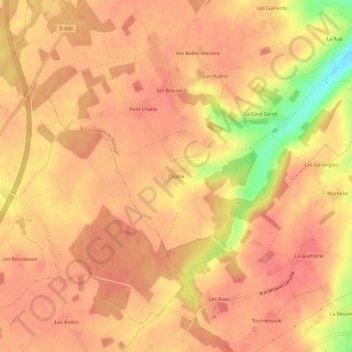Chatre topographic map, elevation, terrain