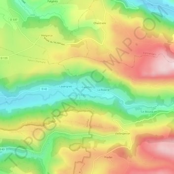 Conches topographic map, elevation, terrain