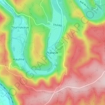 Navaux topographic map, elevation, terrain
