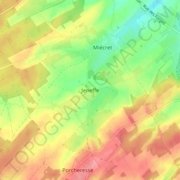 Jeneffe topographic map, elevation, terrain