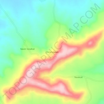 Chinchewadi topographic map, elevation, terrain
