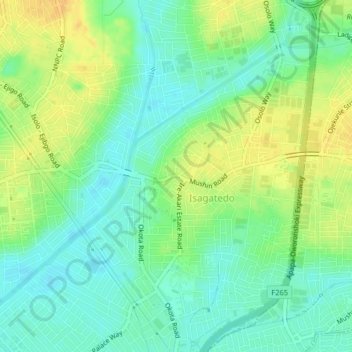 Isolo topographic map, elevation, terrain