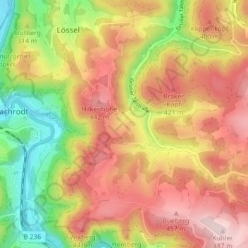 Vorm Heu topographic map, elevation, terrain