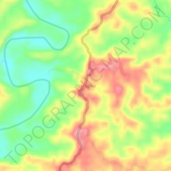 Waropko topographic map, elevation, terrain