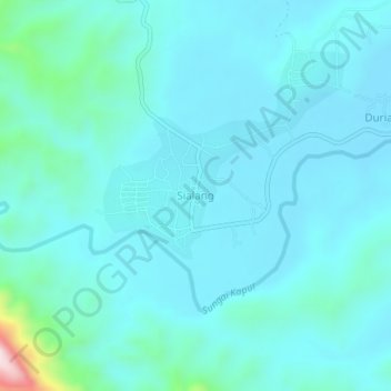 Sialang topographic map, elevation, terrain