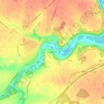 Les Gauthiers topographic map, elevation, terrain