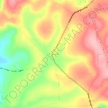Cerrado topographic map, elevation, terrain