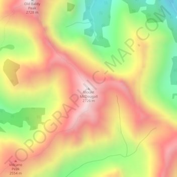 Mount McDougall topographic map, elevation, terrain